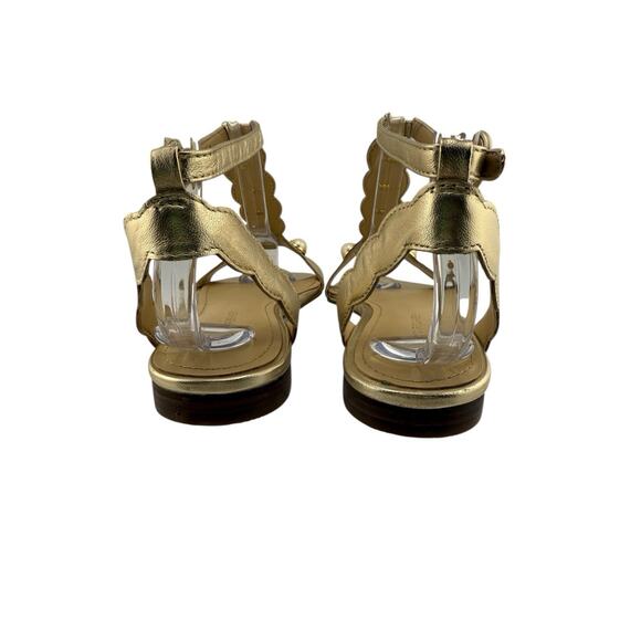 Marc Fisher Elana Leather Casual Ankle Strap Women Sandals Size 6 Gold NWB - Picture 5 of 9